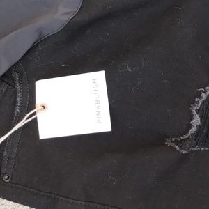 Pinkblush cropped black pants.